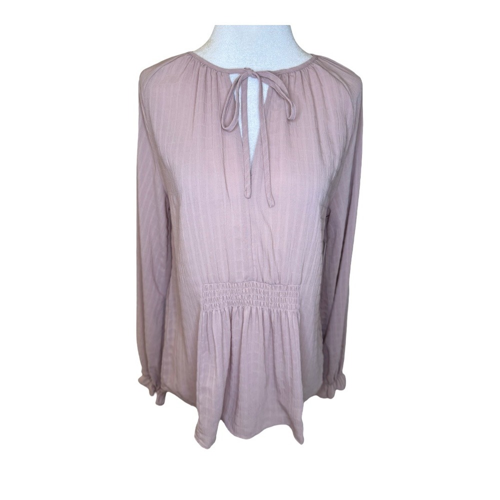 NEW Nordstrom Rack Blouse Tie Neck‎ Long Sleeve Casual Top Size XS